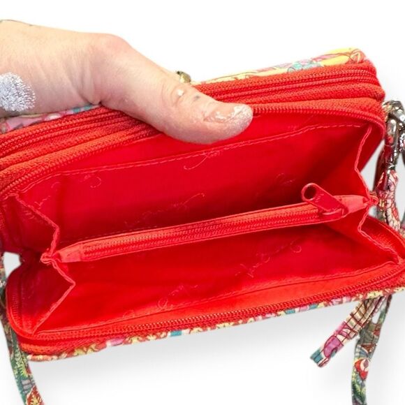 VERA BRADLEY Women’s Multicolor Pretty in Paisley All-in-One Crossbody Wallet - Picture 4 of 11